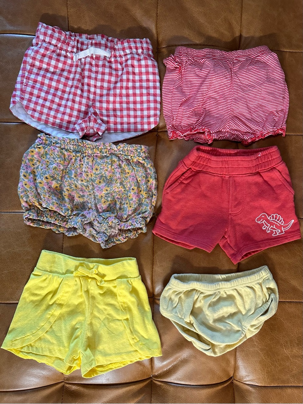 Cat & Jack Girls' Red, Pink, Yellow and Floral Shorts Set